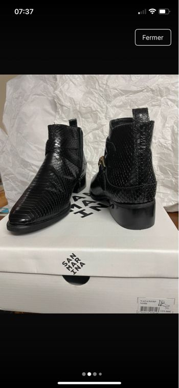 Bottines cuir noires T36 San Marina