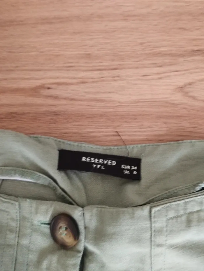 Pantalon en lin vert Reserved 34 - photo numéro 5