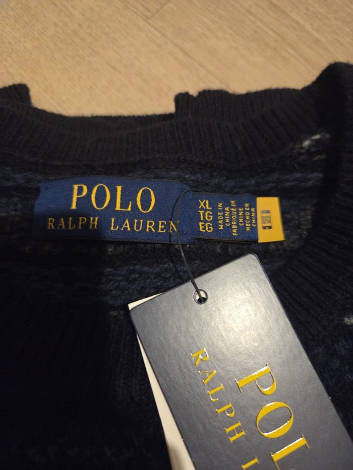 🧶 Pull Ralph Lauren Homme 100% Laine logo brodé – Taille XL – Neuf avec étiquette - photo numéro 3