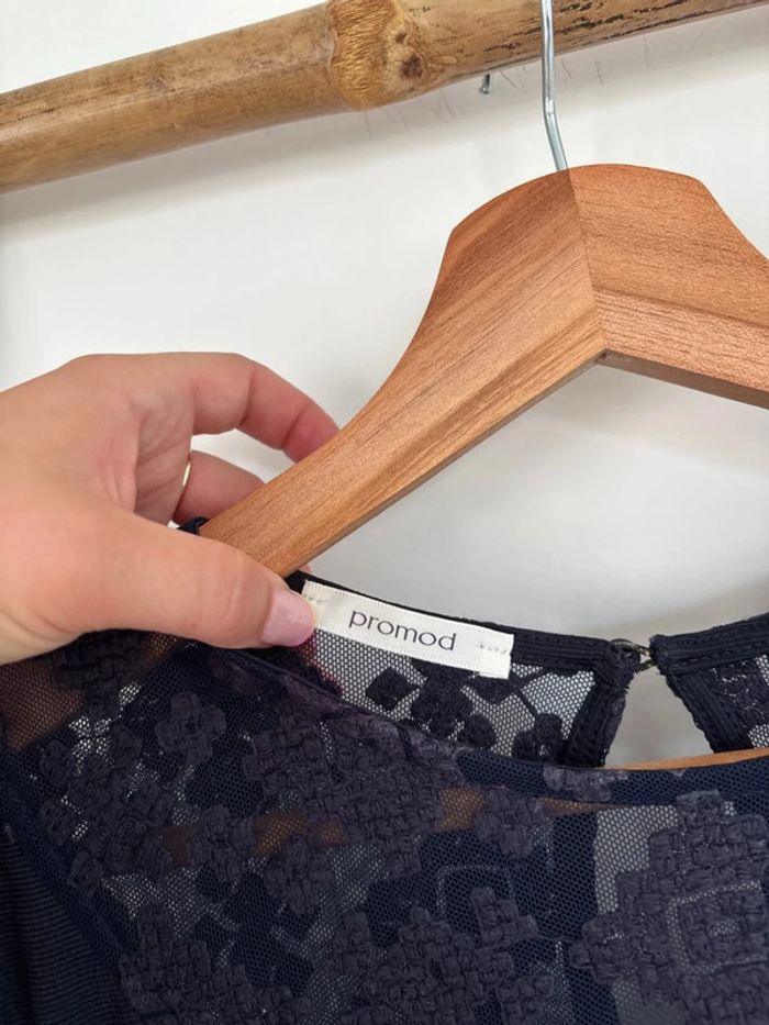 Blouse bleu marine manches 3/4 - photo numéro 3