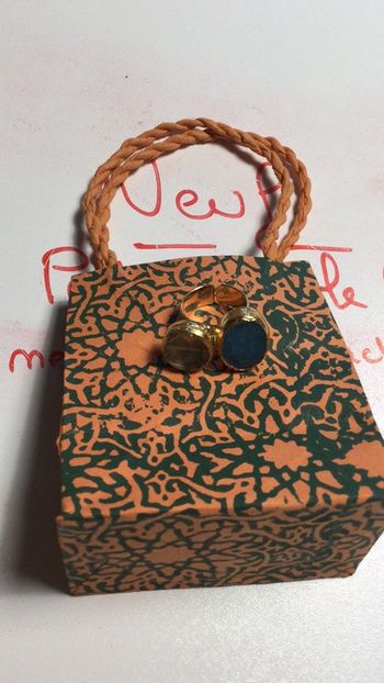 Bague ajustable neuve pierre dorée idee 🎁