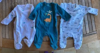 Lot de 3 pyjamas en coton - 1 mois