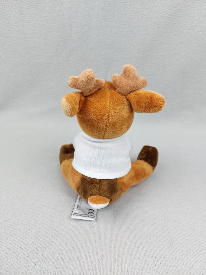 Peluche doudou daim cerf 20 cm CENTER PARCS tee-shirt blanc vert bleu TTBE - photo numéro 2