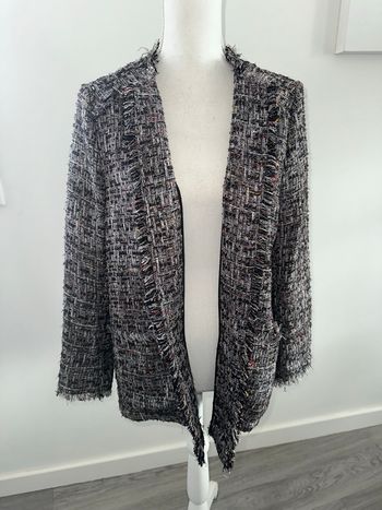 Blazer en tweed  multicolore et argenté Vintage T38 M