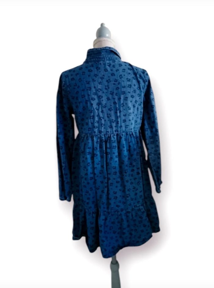 Robe manches longues bleue jean léopard Dpam taille 10 ans - photo numéro 2