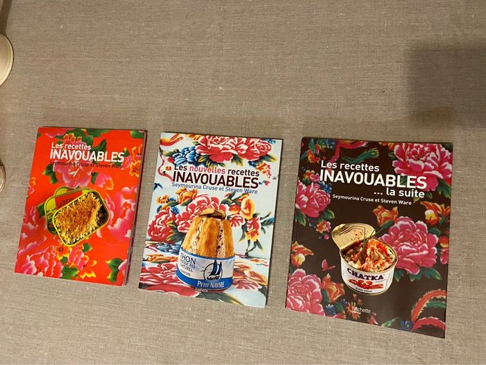 Lot de trois livres de recettes « les recettes inavouables »