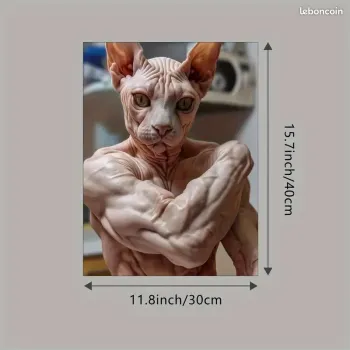 Poster plastifié chat sphynx