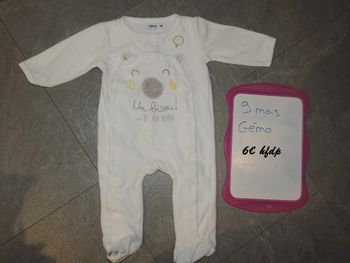 pyjama gémo taille 9 mois