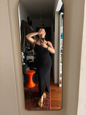 Robe spaghetti simple noir