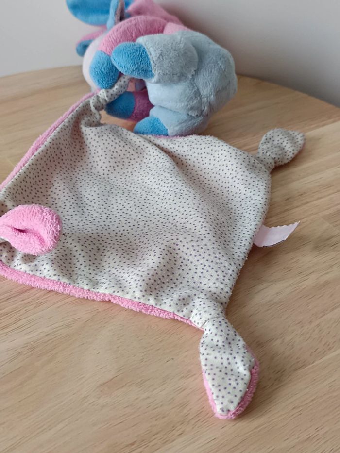 Doudou bourriquet Winnie bleu et rose - photo numéro 4