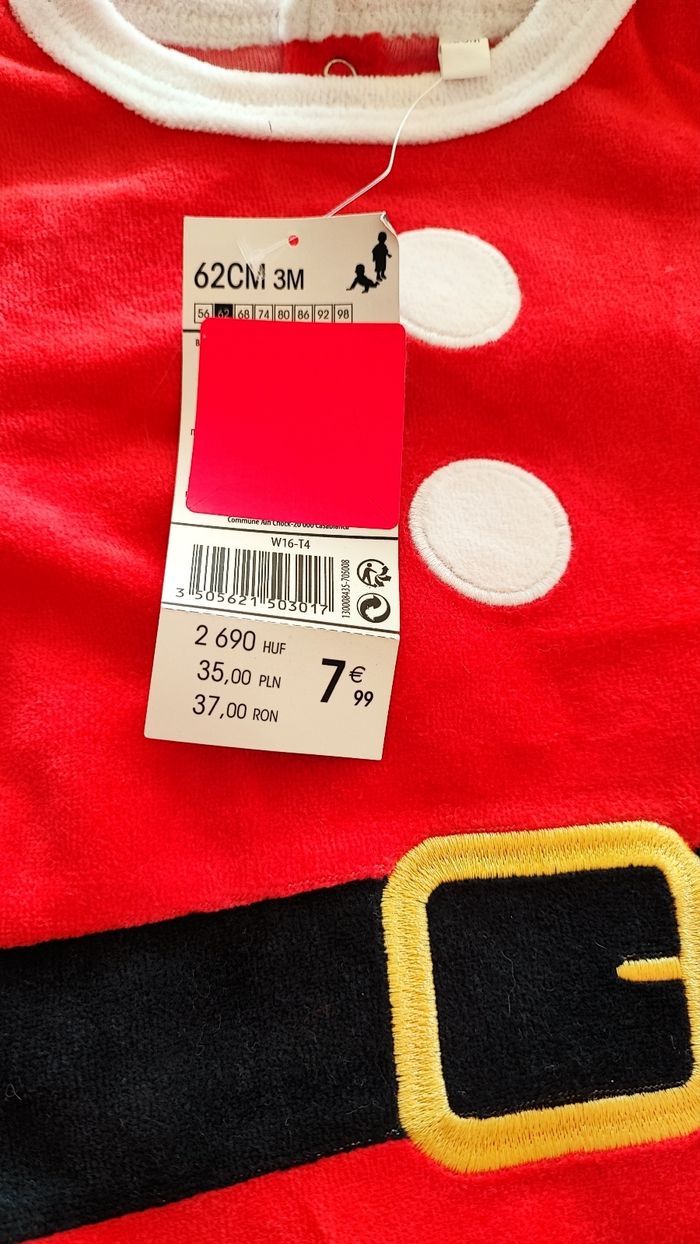 Pyjama velours père noël in extenso 3 mois - photo numéro 3
