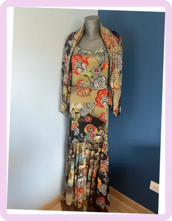Robe longue bretelles Chacok - Taille 3 + foulard assorti