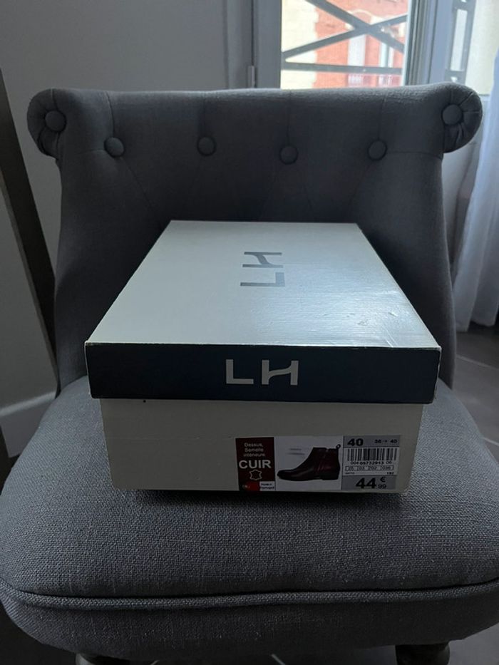 Bottines bordeaux cuir taille 40 - photo numéro 3