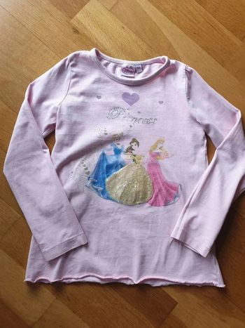 Tee shirt ML manches longues princesses Disney 6 ans rose
