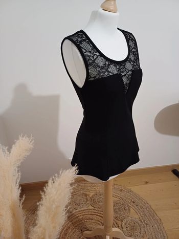 Top noir péplum chic Tout Feu Tout Femme taille XS 34