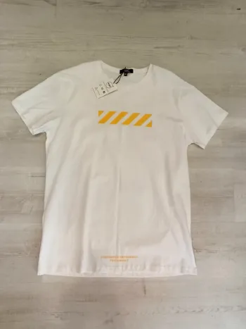 Tee shirt blanc et jaune pour homme S