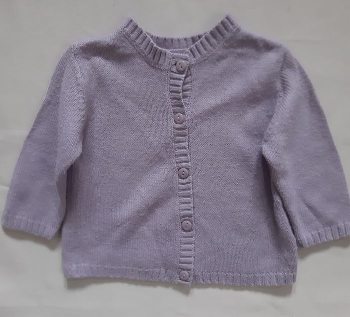 gilet chaud mauve fille - 6 mois - photo numéro 2