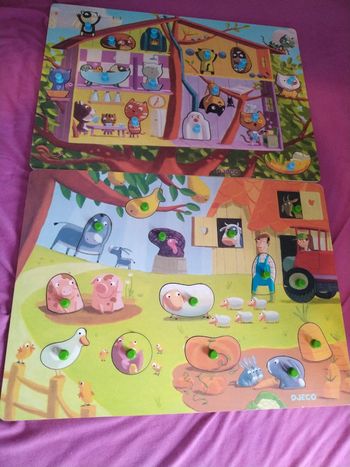 2 puzzles encastrement djeco