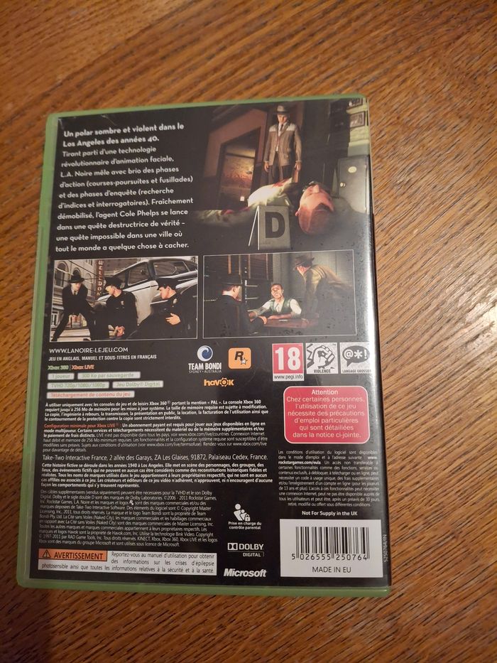 Jeu xbox 360 L.A .NOIRE - photo numéro 2