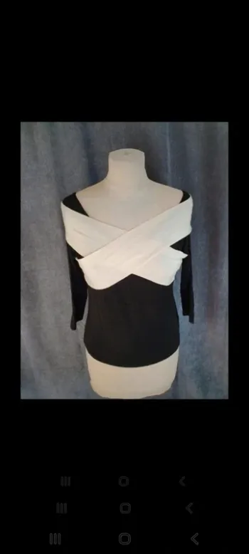 Pull esprit rétro noir et blanc