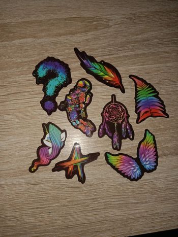 Stickers style néon plumes, ailes
