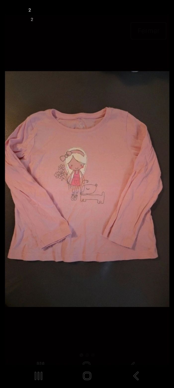 Tee-shirt manche longue fille 3/4 ans