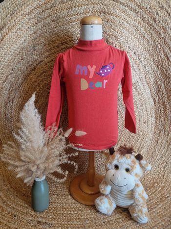 Haut a manche longue et col rouler orange my dear fille du pareil au même 23 mois 86cm