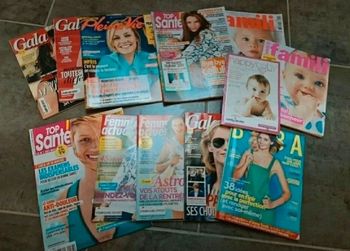 Lot de 12 magazines femme actuelle famili Gala Biba Top Santé Pleine vie