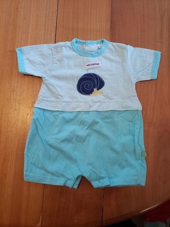 Combinaison bleue mon coquillage 3 mois