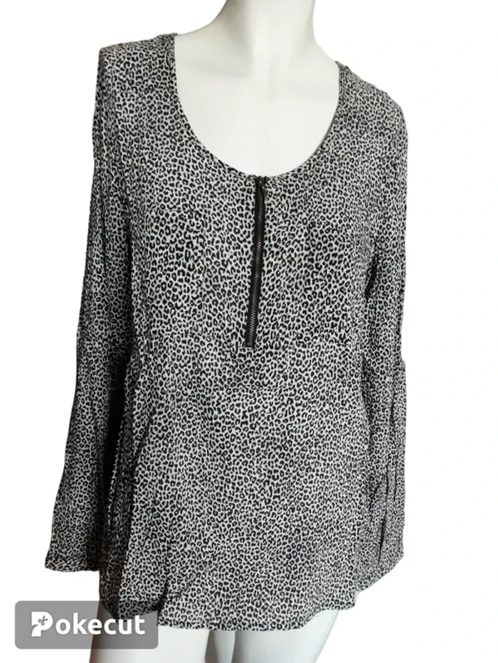 Top blouse chemise chemisier léopard Zippée demi saison