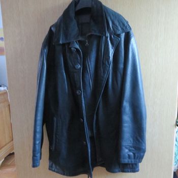 Veste  noire en cuir, Arma Mens Wear, Taille 56