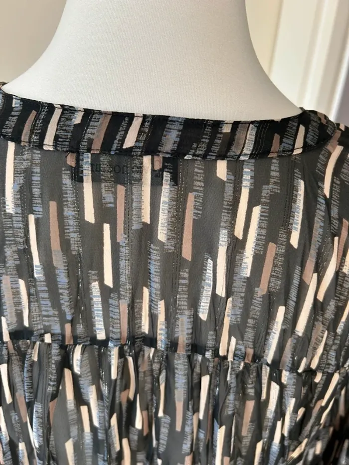 Vie nocturne Blouse haut top voilée imprimée femme, taille 40 - photo numéro 5