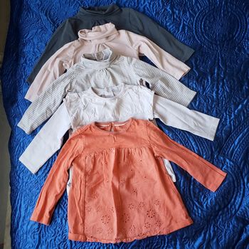 🌸 Lot de 5 t-shirt manche longue fille taille 18 mois