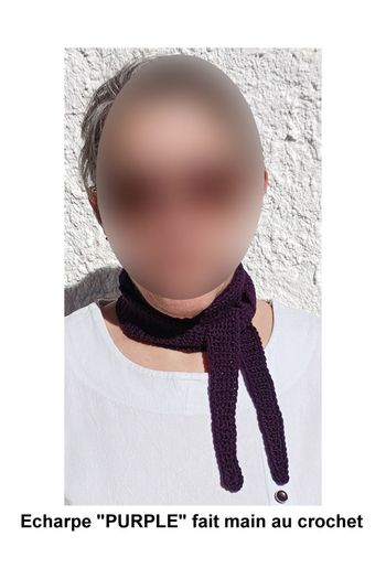 Écharpe "PURPLE" fait main au crochet style Sophie Scarf