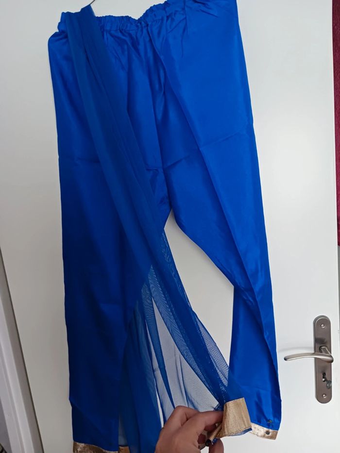 Tunique indienne bleue/rouge avec écharpe Taille 38 - photo numéro 8