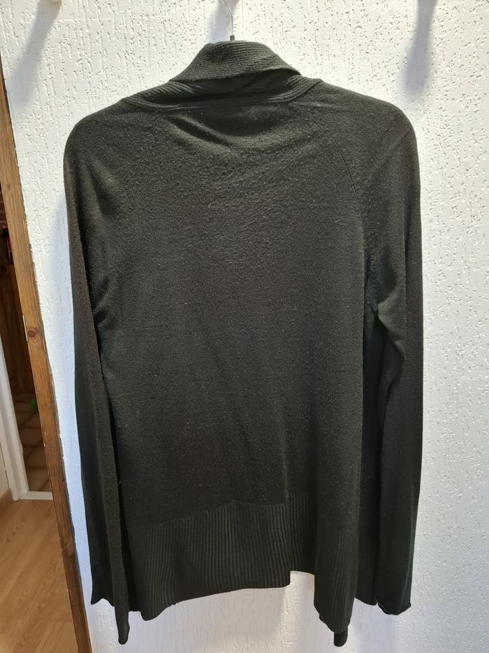 Beau gilet femme long G'Club by Gémo XL col châle noir très bon état - photo numéro 3