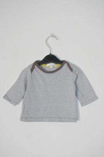 Tee-shirt rayé marron clair Kitchoun 3 mois