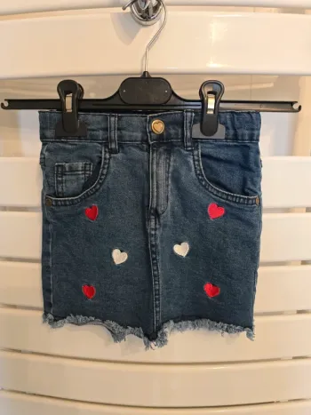 jupe en jeans avec cœur Lili marelle