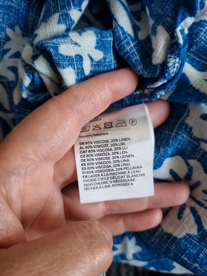 Robe neuve légère bleu vif effet lin taille M - photo numéro 9