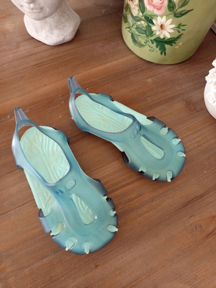 Chaussures d'eau ( rivière) bleue/menthe t.22 - photo numéro 4