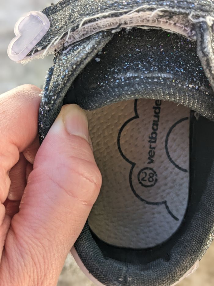 Chaussures fille paillettes vertbaudet taille 28 - photo numéro 4