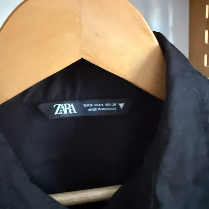 Chemise cropped noire 100% coton Zara - Taille S - photo numéro 4