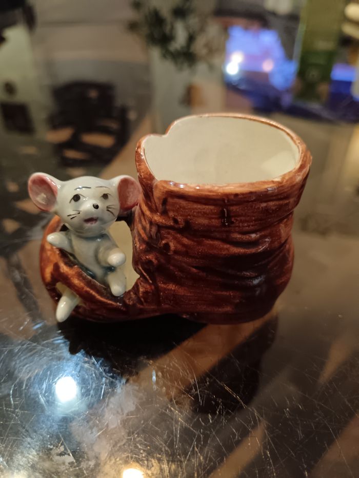 Figurine souris vintage porte cure-dents - photo numéro 1