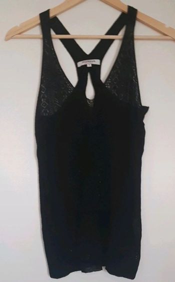 Débardeur noir en maille transparent