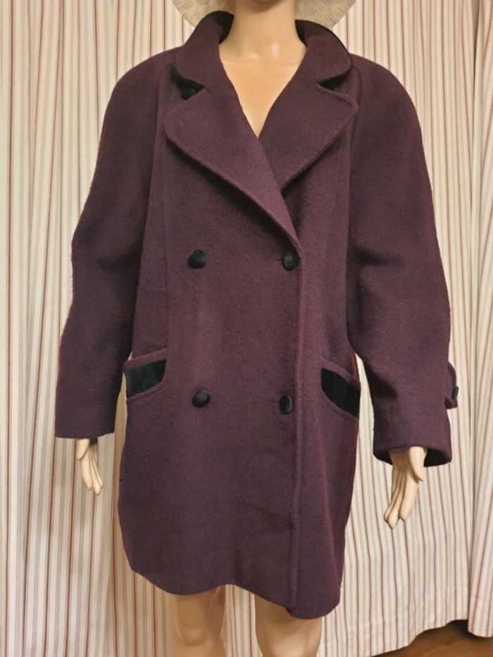 Manteau bordeaux Cristel fr 42 en 70%laine - photo numéro 10