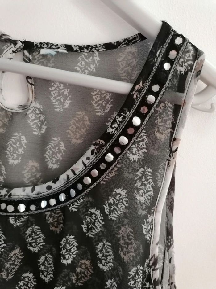 Blouse Tunique transparente gris beige 42 - photo numéro 4