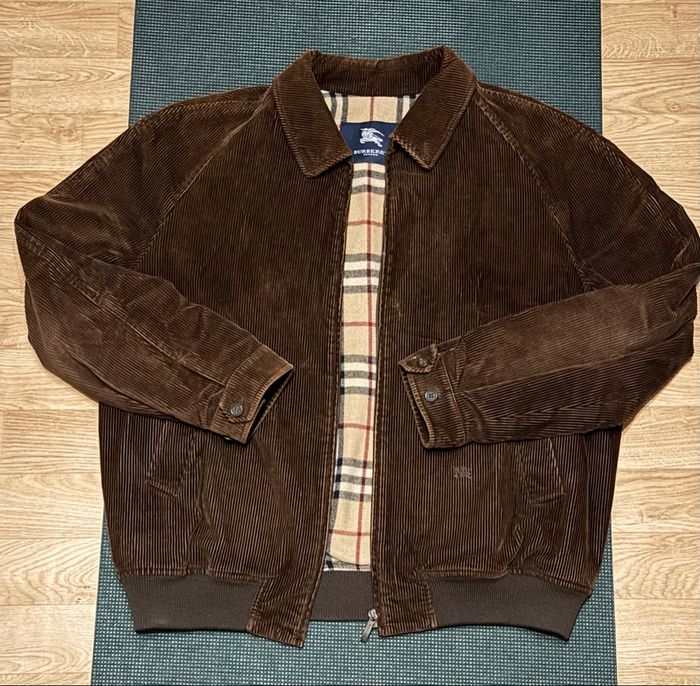 Veste Jacket Zip Harrington Burberry London Taille L Homme Laine Coton