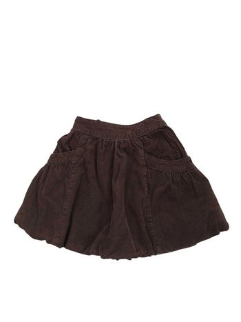 Jupe en velours côtelé marron taille réglable 4 ans fille