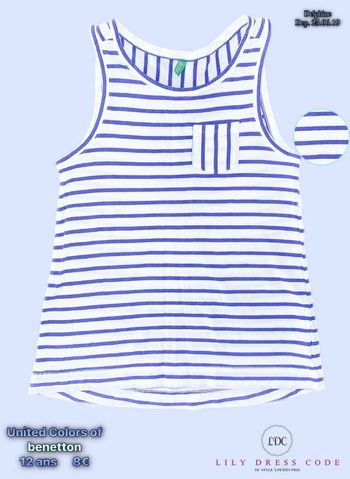 🩵 débardeur blanc rayé bleu SOLDÉ -90% 🩵