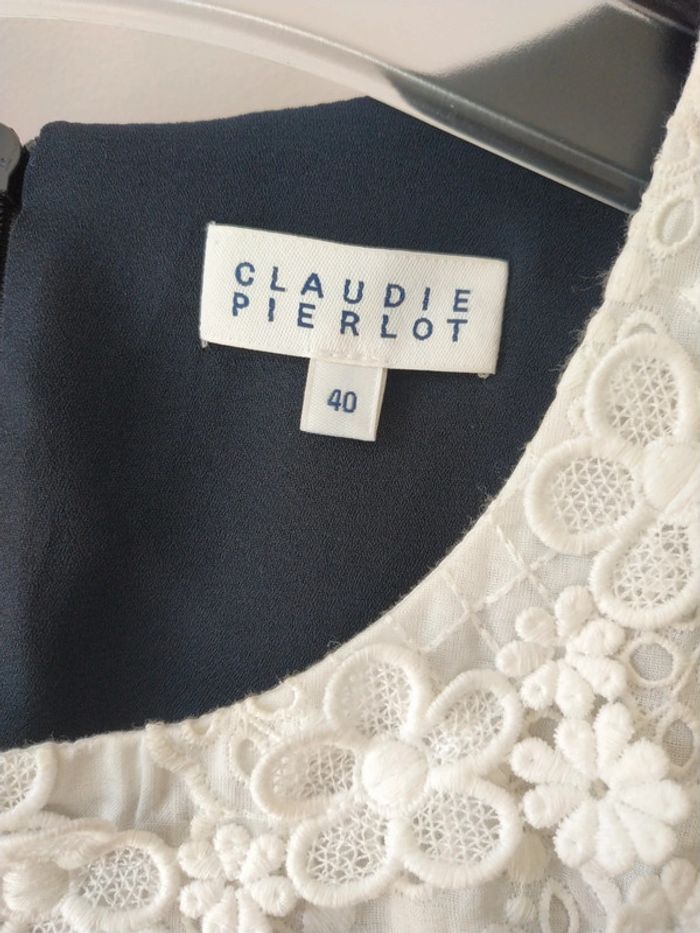 Robe Marine détail blanc fleurs - photo numéro 3